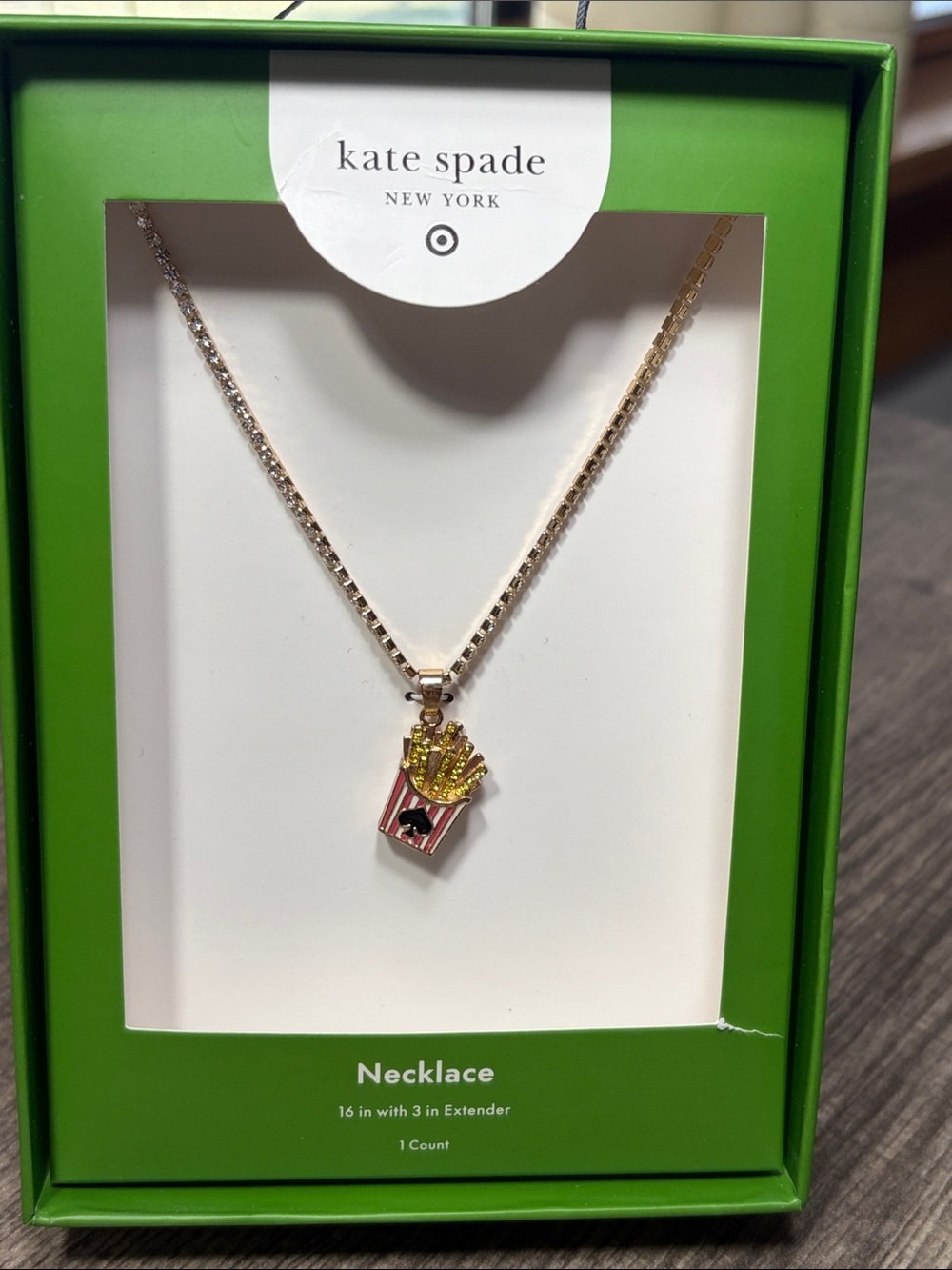 Kate Spade & Target Collab Gold-Tone Necklace with Red & Gold French Fry Charm